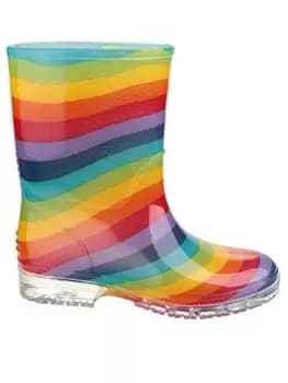 Cotswold PVC Jnr Wellington Female Rainbow UK Size 8