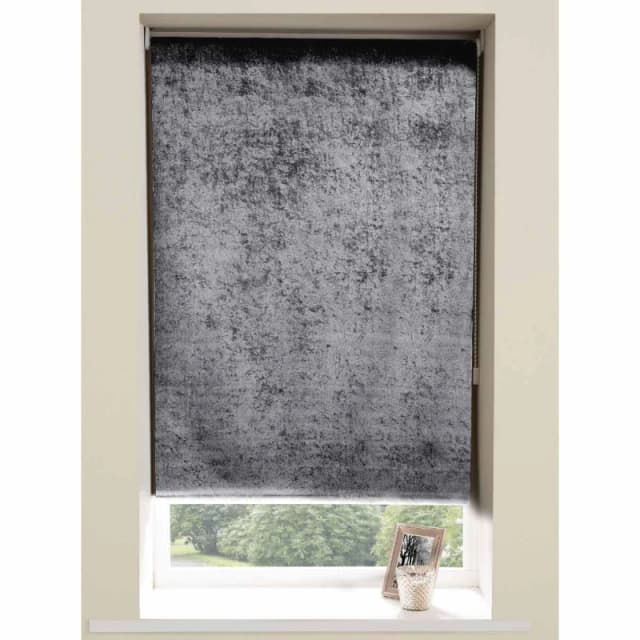 Crushed Velvet Roller Blind Charcoal 1.5 x 1.6 M HIBL3009336S012