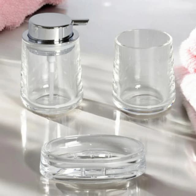 Showerdrape Clarion Clear Acrylic 3 Piece Bathroom Accessory Set