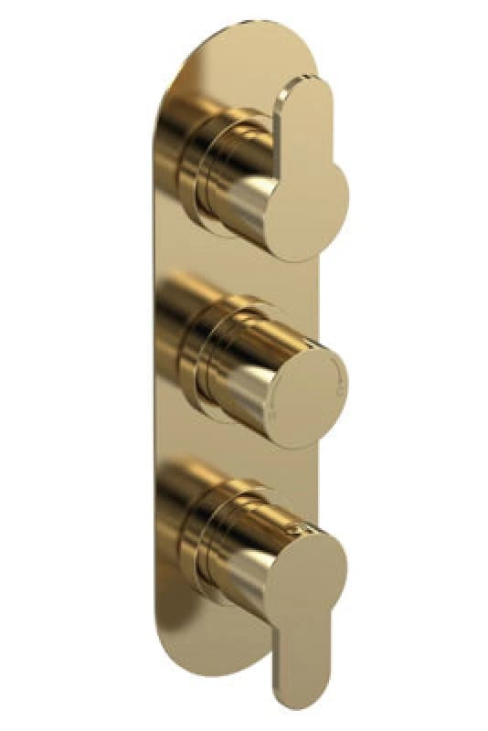 Balterley Concealed Thermostatic Triple Valve Diverter 3 Outlets Brushed Brass Bronze