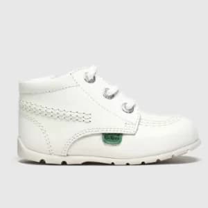 Kickers White Hi B Zip Baby Boots