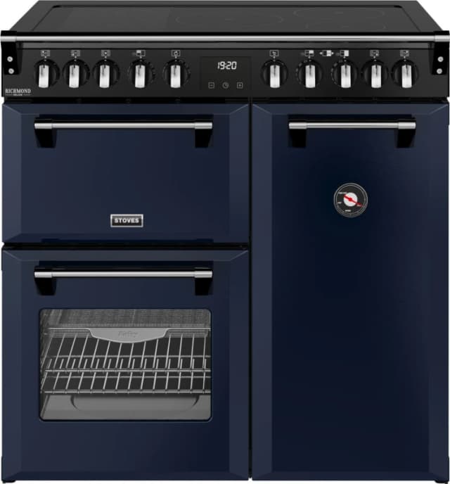 Stoves Richmond DX 90Ei 90cm wide Electric Range Cooker with Induction Hob - Midnight Blue - A Rated