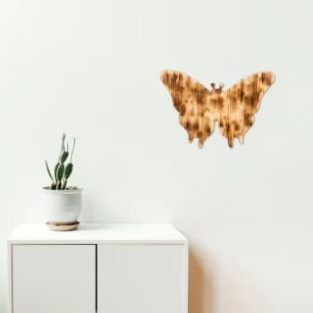 Butterfly - Walnut Walnut Decorative Wooden Wall Accessory