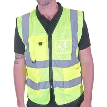 Executive Mesh Waistcoat Saturn Yellow - Size 2XL