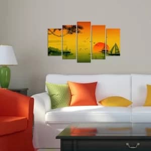 5PMX-095 Multicolor Decorative MDF Painting (5 Pieces)