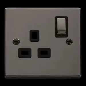 Click Scolmore Deco 13A 1 Gang Plug Socket - VPBN535BK