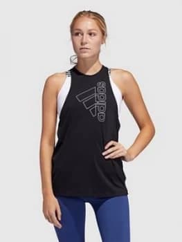 adidas Tech Badge Of Sport Tank - Black, Size 2XL, Women