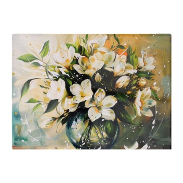 Warren Reed Designer Elegant Jasmine Bloom Splash Chopping Board