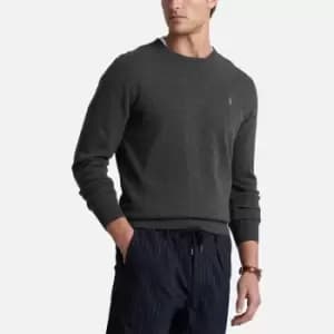 Polo Ralph Lauren Mens Merino Crew Knitted Jumper - Dark Charcoal Heather - S