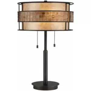 2 Bulb Twin Table Lamp Renaissance Copper LED E27 60W Bulb