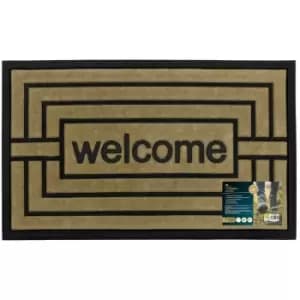 JVL Vienna Rubber Backed Scraper Doormat, 45x75cm, Welcome