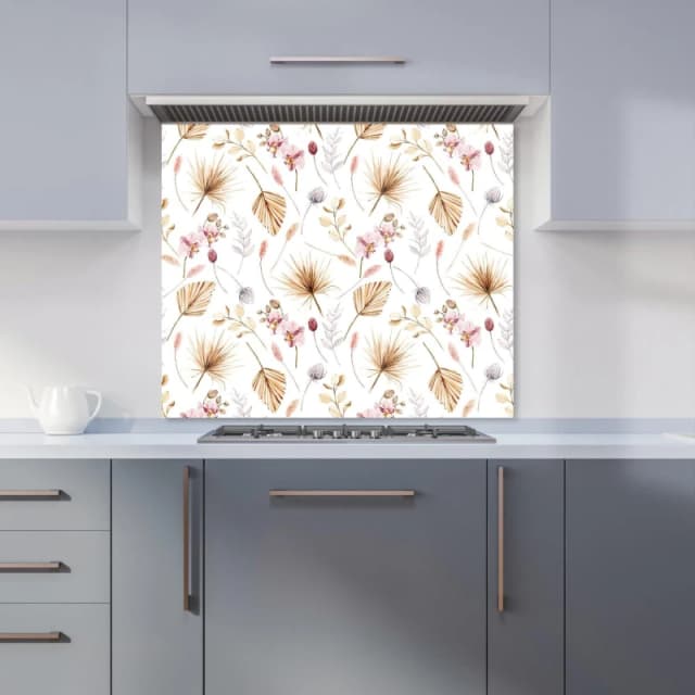 Warren Reed - Designer Watercolour Orchids Kitchen Splashback Size: 700mm x 650mm Multicolor Unisex 700mm x 650mm