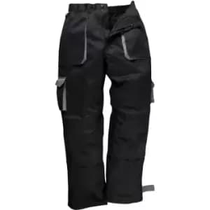 Portwest Mens Contrast Workwear Trousers (TX11) / Pants (2XL) (Black) - Black