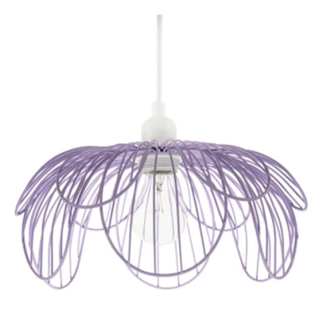 Happy Homewares Mate Lilac Metal Wire Overlapping Petal Ceiling Pendant Light Shade