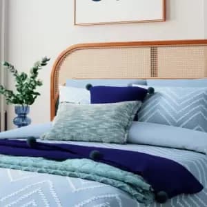 Helena Springfield Woven Zigzag Single Duvet Cover Set, Blue