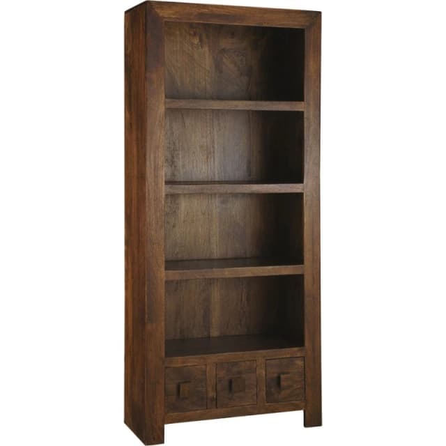 Jaipur Furniture Ltd Large Bookcase - Mango Wood - L30 x W75 x H175cm - Dark Finish in Brown Brown Unisex