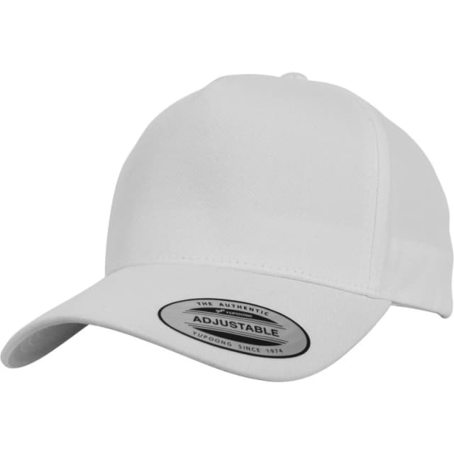 Flexfit by Yupoong Mens 5 Panel Classic Snapback Cap One Size in White White Male One Size