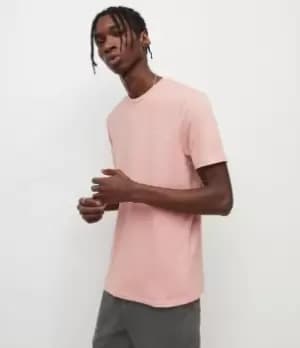 AllSaints Mens Brace Contrast Crew T-Shirt, Peppercorn Pink, Size: M