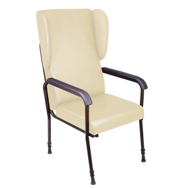 Loops Height Adjustable High Backed Lounge Chair - Cream Upholstery - 450 570mm Height Multi