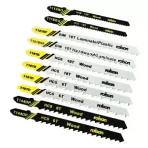 Rolson 10 Piece Jigsaw Blade Set