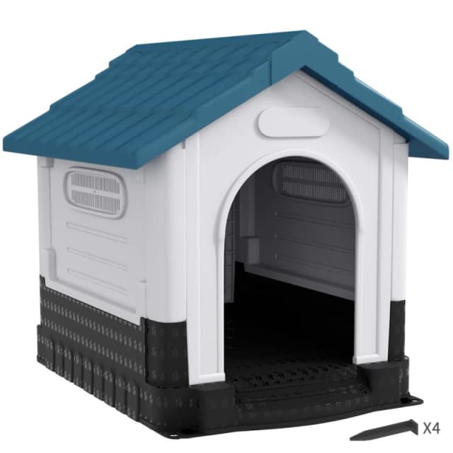 PawHut Pawhut - Dog Kennel for Outside, for m and l Dogs, 101 x 88 x 99cm Blue 5056725513832