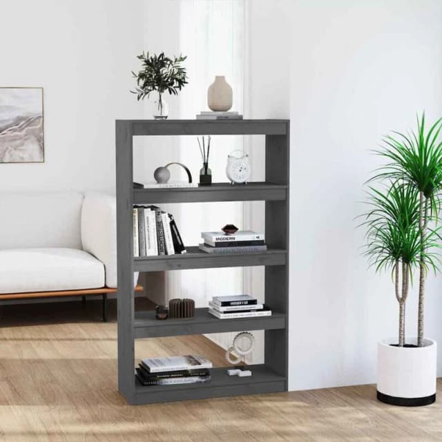 VIDAXL Book Cabinet/Room Divider Grey 80x30x135.5cm Solid Wood Pine Vidaxl 8720286608951