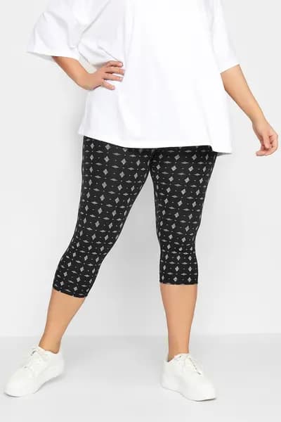 Yours Cropped Leggings Black