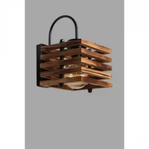 Avni kare ah?ap yan?k aplik Brown Wall Lamp