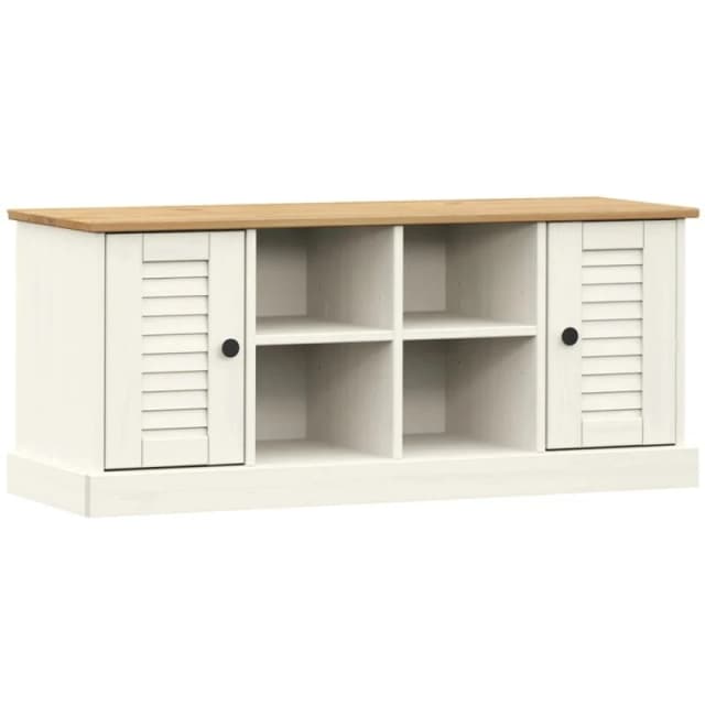 VIDAXL Shoe Bench vigo White 106x35x45cm Solid Wood Pine Vidaxl 8720845845933
