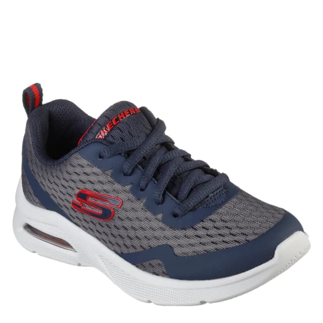 Skechers Microspec Max Junior Trainers Grey/Red male 3 (36)