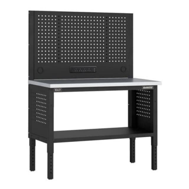 Sealey Superline Pro Modular Stainless Steel Top Workbench and Pegboard APMWB50COMBOSS Length: 1.26m