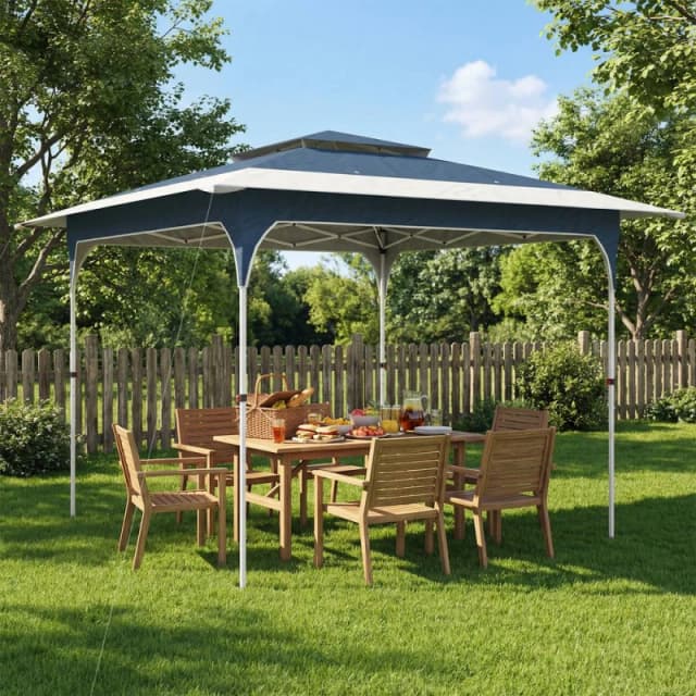 OUTSUNNY 3.5 x 3.5 m Pop Up Gazebo, UPF50+ One-Touch Party Tent in Blue Size: 3.5m Blue Unisex 3.5m