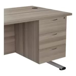 Fixed Pedestal 3 Drawers Grey Oak