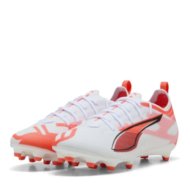 Puma Ultra Pro Junior Firm Ground Football Boots White/Red male 3 (35.5)