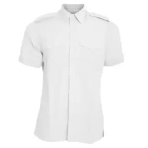 Kustom Kit Mens Short Sleeve Pilot Shirt (14.5) (White)