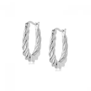 Stacked Rope Creole Hoop Sterling Silver Earrings EB8016_SLV