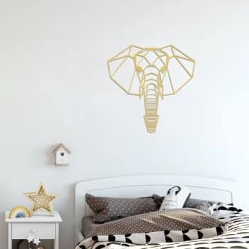 Elephant 2 - Gold Gold Decorative Metal Wall Accessory