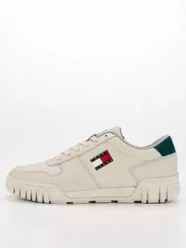 Tommy Hilfiger Retro Leather Trainer - Beige