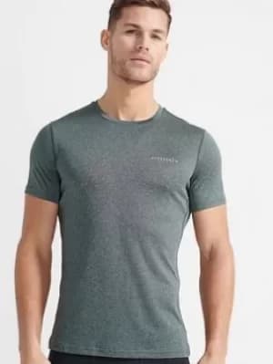 Superdry Training Active T-Shirt, Khaki, Size XL, Men
