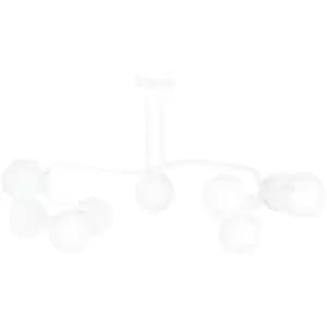 Emibig Ragi White Globe Ceiling Light with White Glass Shades, 9x E14