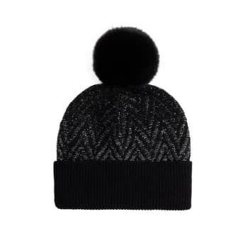 Biba BIBA Chevron Knitted Beanie - Black