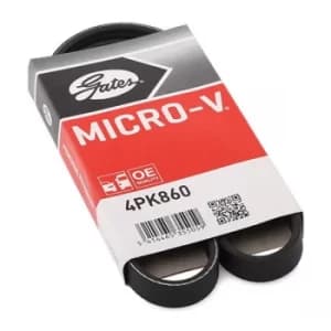 GATES Poly V-Belt FORD,CITROEN,BMW 4PK860 11287512762,11287512971,11287536345 Ribbed Belt,V Ribbed Belt,Multi V Belt,Poly Belt,V-Ribbed Belts,5750V0