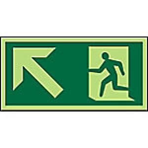Fire Exit Sign Up Left Arrow Plastic 15 x 30 cm