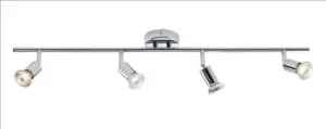 KnightsBridge Ceiling Light GU10 50 Watt 4 Spotlight Bar Chrome LED Compatible
