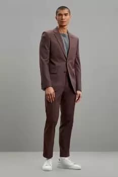 Mens Slim Fit Brown Suit Trousers