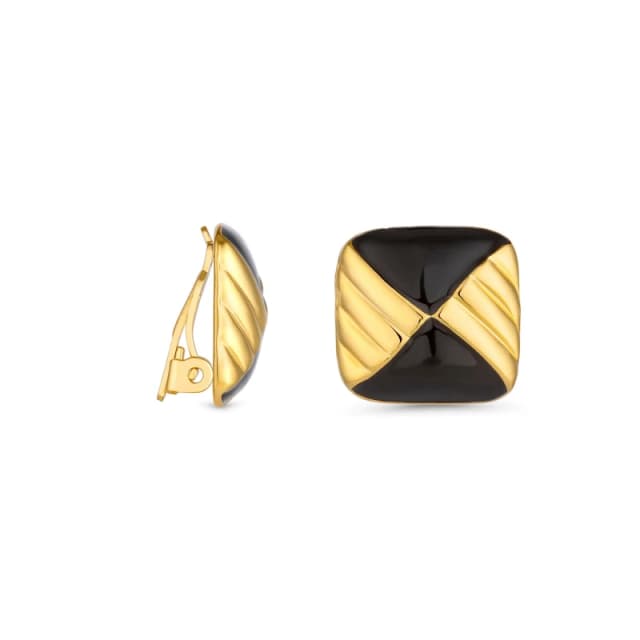 Jon Richard Vintage Inspired Gold Plated Jet Enamel Earrings Jewellery Sets One Size Gold 70979010000
