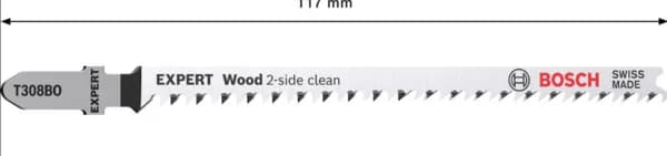 Bosch Expert T308BO Wood Clean Cut Jigsaw Blades 2608900556 Pack Qty: Pack of 25