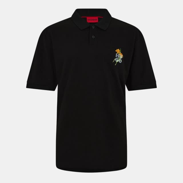 Hugo Mens Diblospol Short Sleeve Polo Shirt Black male XS