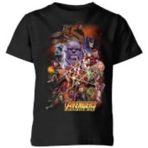 Avengers Team Portrait Kids T-Shirt - Black - 11-12 Years