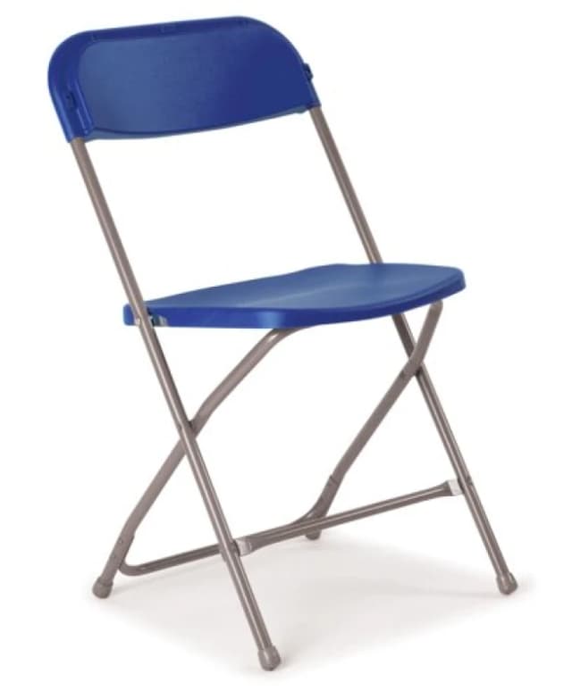 Titan Flat Back Folding Chairs - Blue
